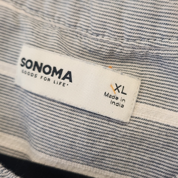 Sonoma Gray and White Striped Casual Dress Size XL Euc - Picture 3 of 6